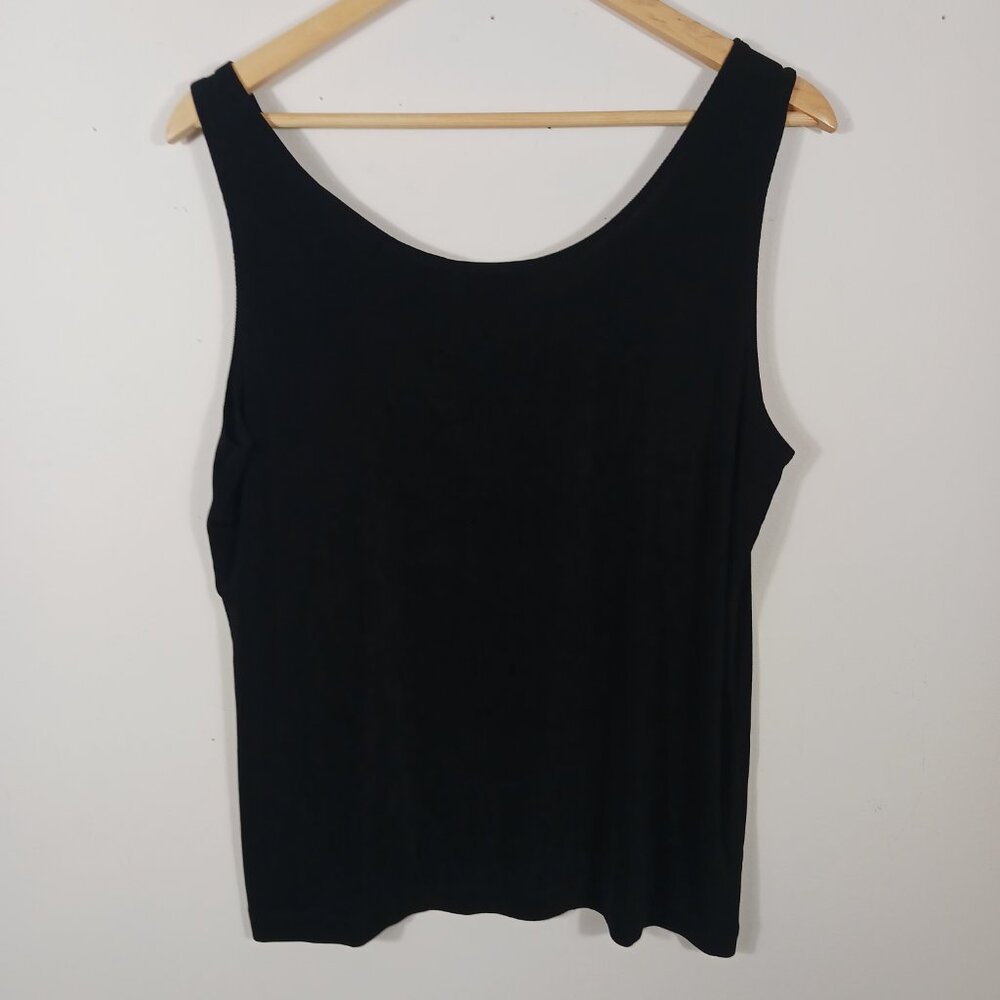 Chicos Travelers Size XL, Black Sleeveless Top Soft Knit, Tank, Versatile Travel - Picture 3 of 13